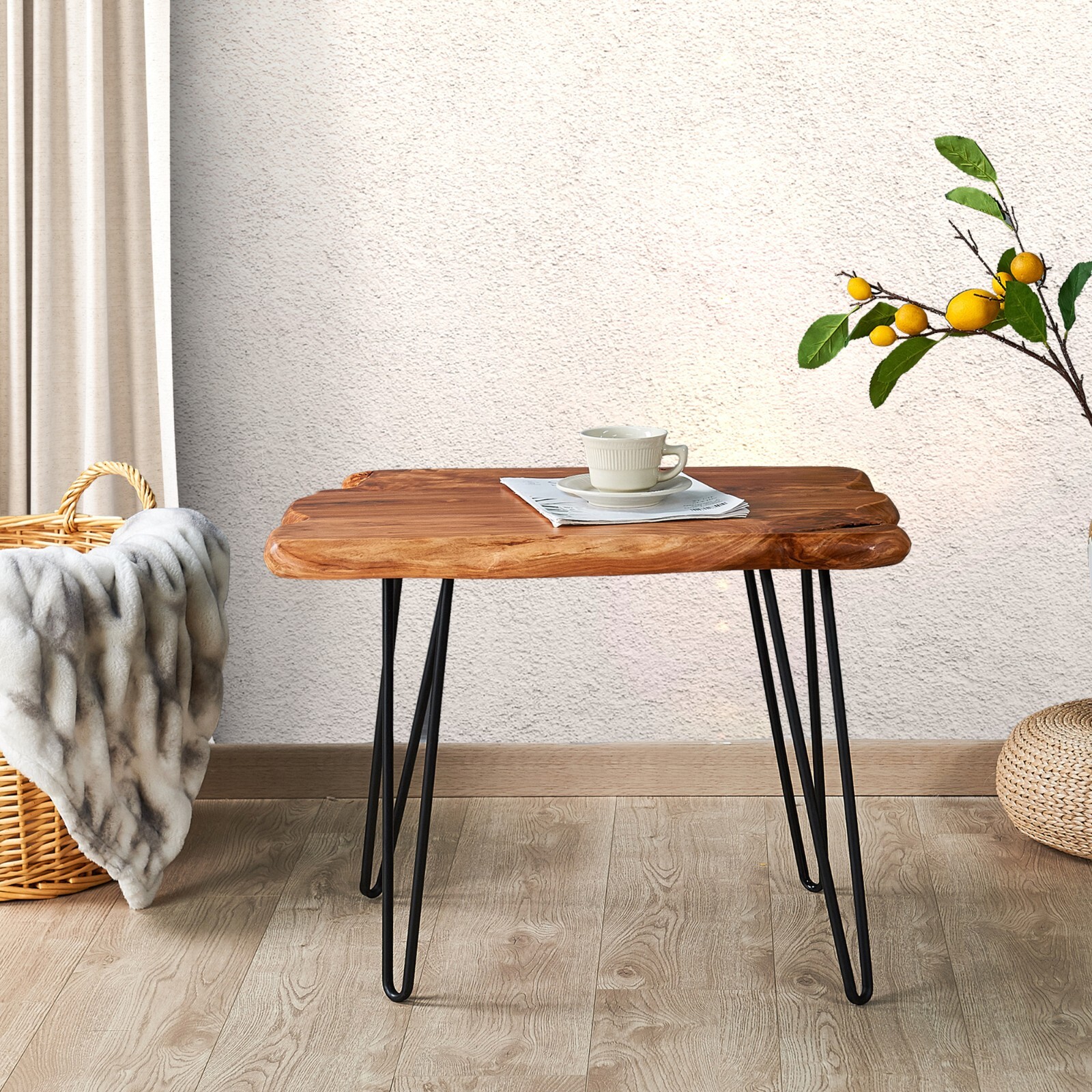 Handcrafted Natural Edge Side Table Rustic Live Edge End Table Nightstand 4Sizes
