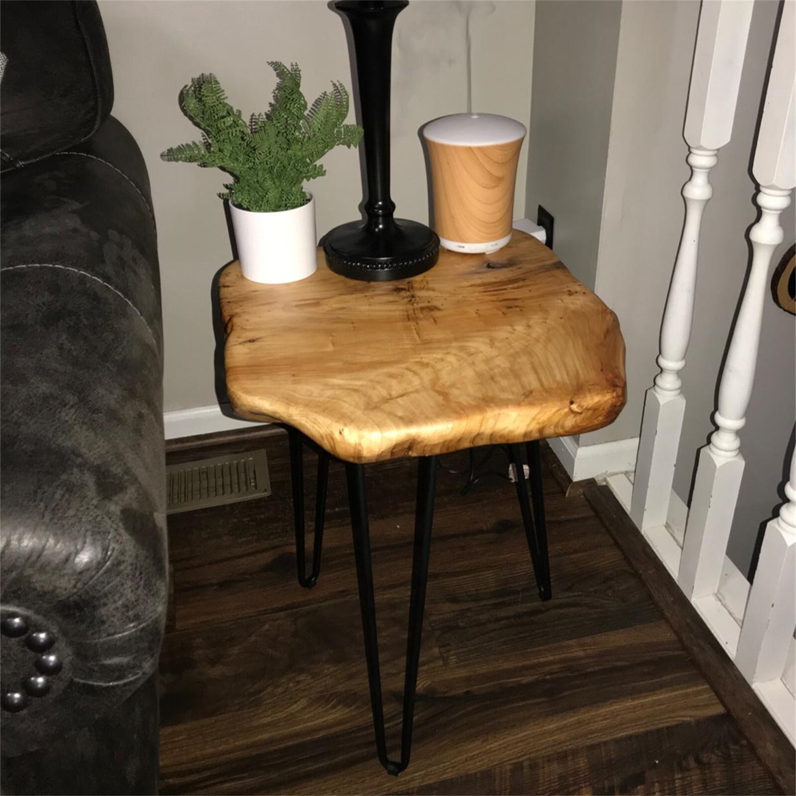 GREENAGE Cedar Roots Stool Natural Edge Coffee Table Side Table Nightstand 21″ H