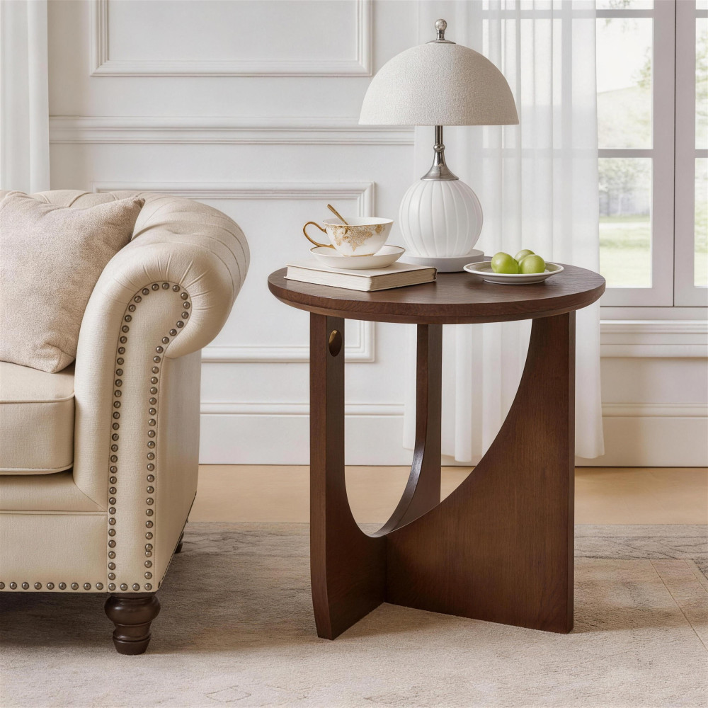 100% Solid Wood Side Table, Natural Wooden Coffee Table,Simple Accent Table