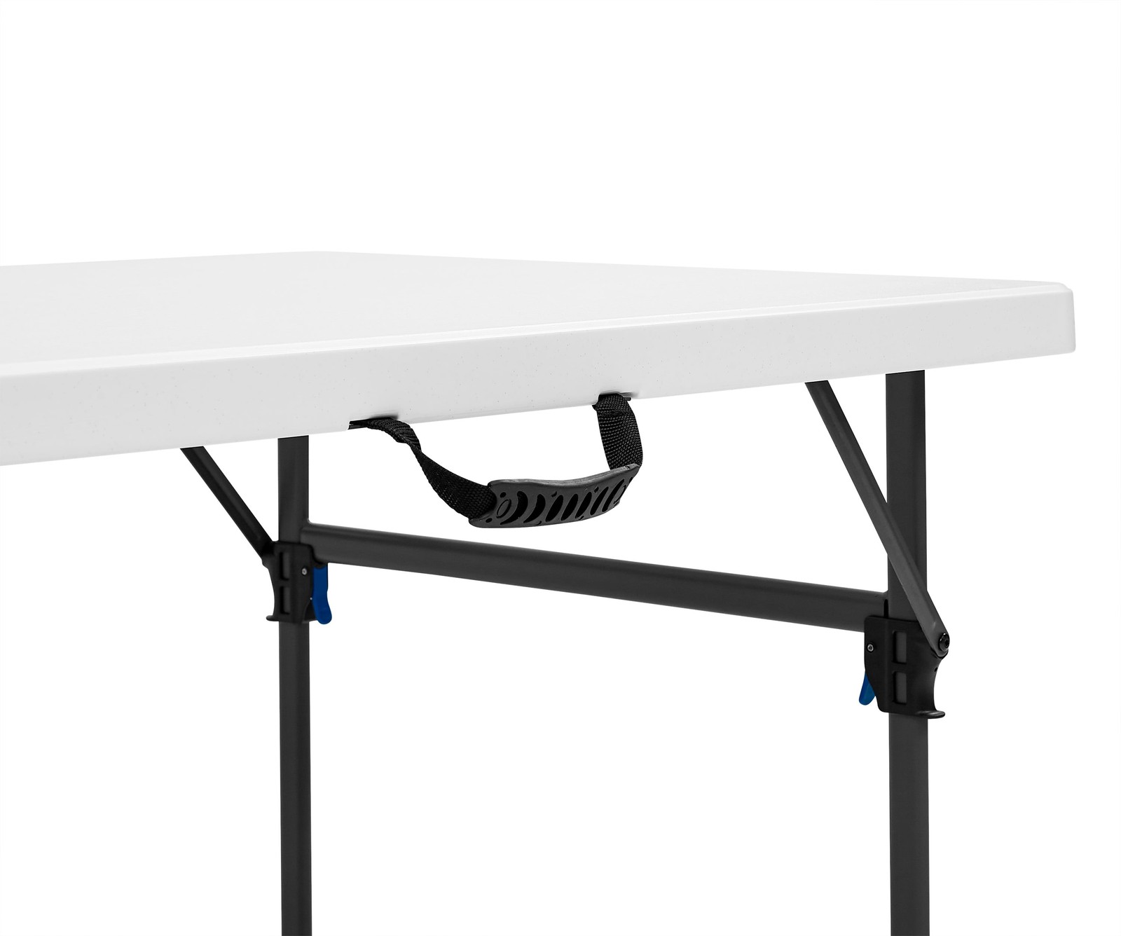 White 8 Foot Folding Plastic Table, Heavy Duty, Easy-Fold, Indoor Outdoor, Scrat
