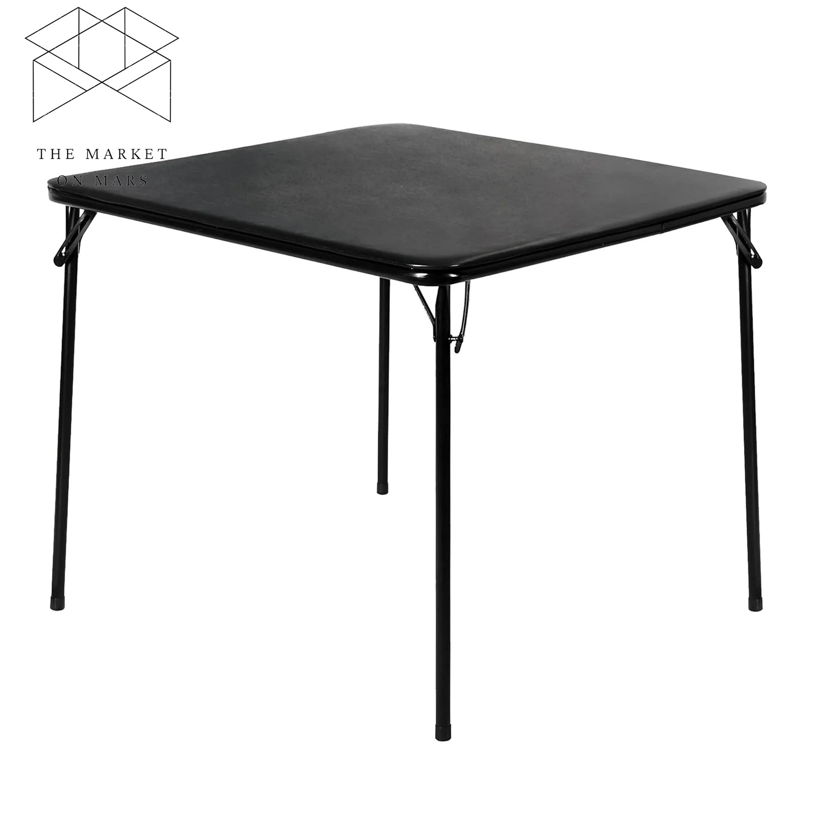 34″ Folding Card Table, Square Portable Game Night Dining Table, Black ✅ 👈