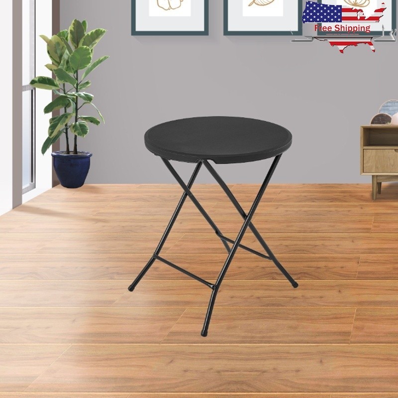 Folding Round Bistro Table Portable Indoor Outdoor Compact Space Saving 2 Adults