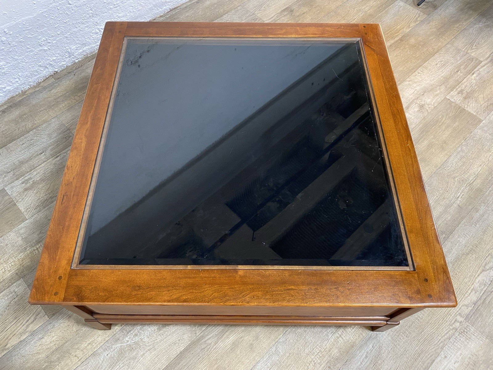 Bob Timberlake Lexington Solid Cherry Square Glass Top Coffee Table