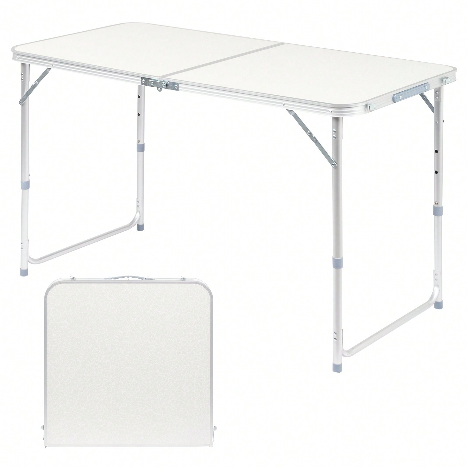 SYMCAVE 120 X 60 X 70 4Ft Portable Multipurpose Folding Table White