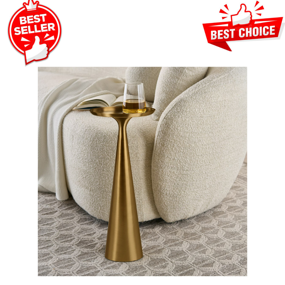 Better Homes & Gardens Truitt Drink Table, Gold Metal Accent Side Table, 24″ H