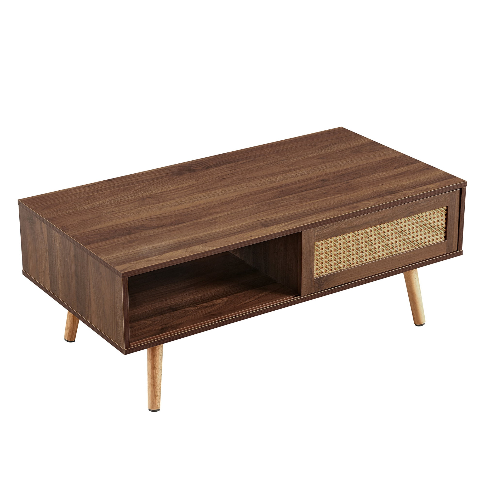 Leumius Rattan Center Table Living Room Coffee Table Walnut FREESHIP