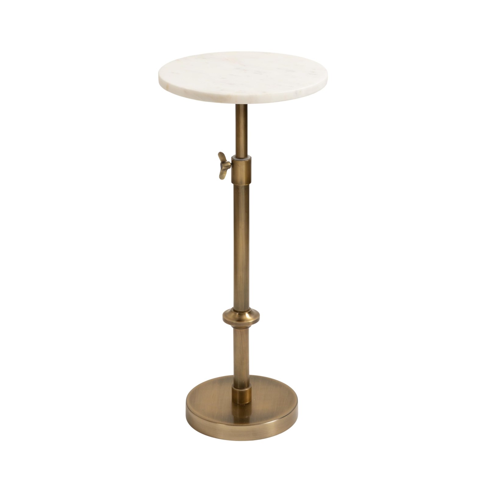 Engles Traditional Adjustable-Height Pedestal Drink Table, 10 x 10 x 30, Whit…
