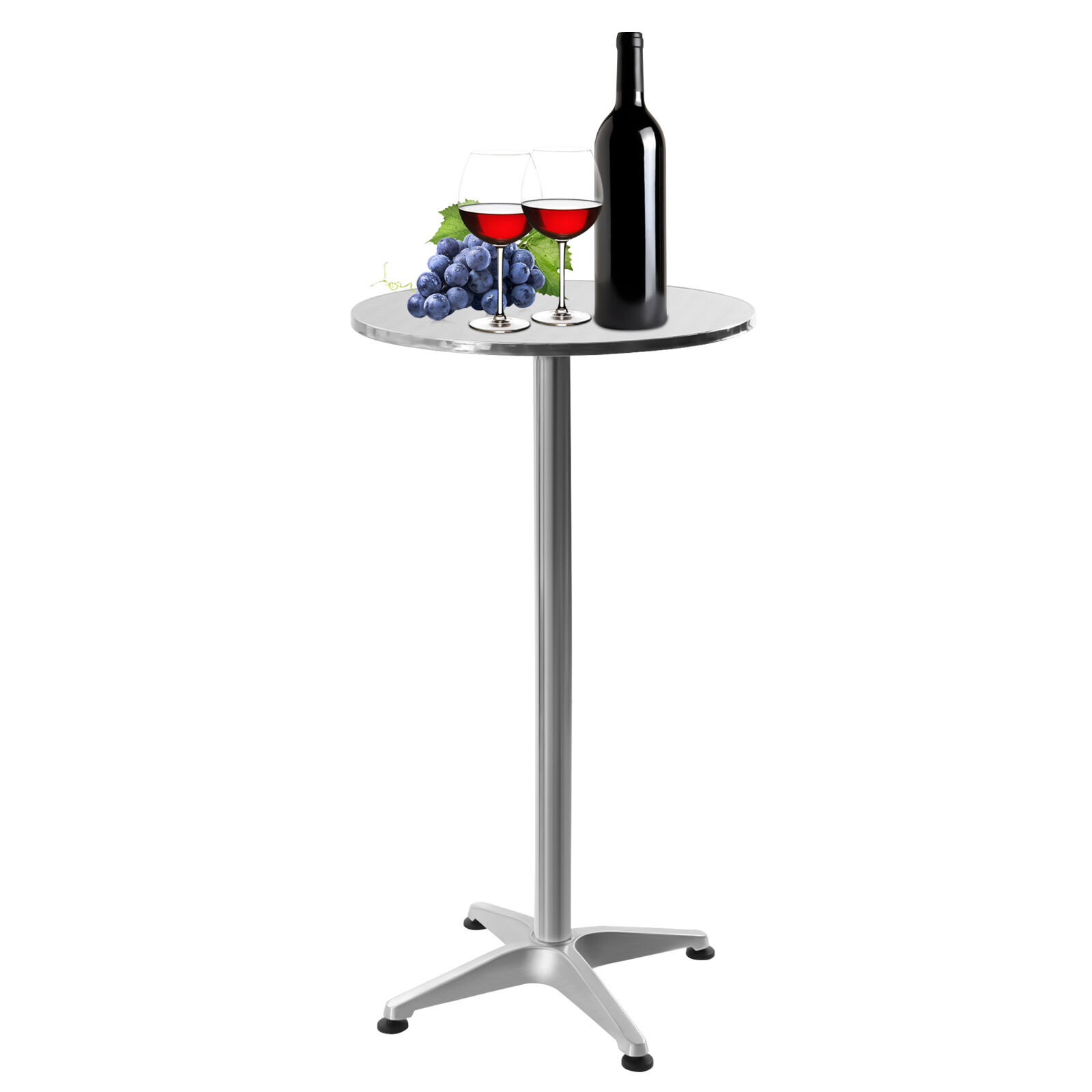 Bar Height Dining Table Pub Round Tall Folding Indoor/Outdoor Patio Metal Party