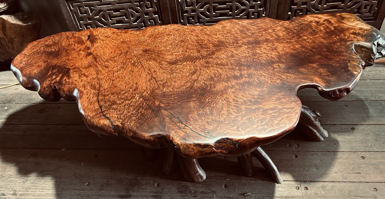 redwood burl coffee table