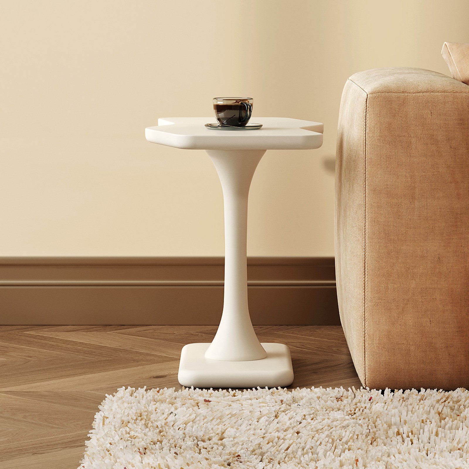 Modern Irregular End Table,Small SideTable,Sofa Table for Living Room,Nightstand