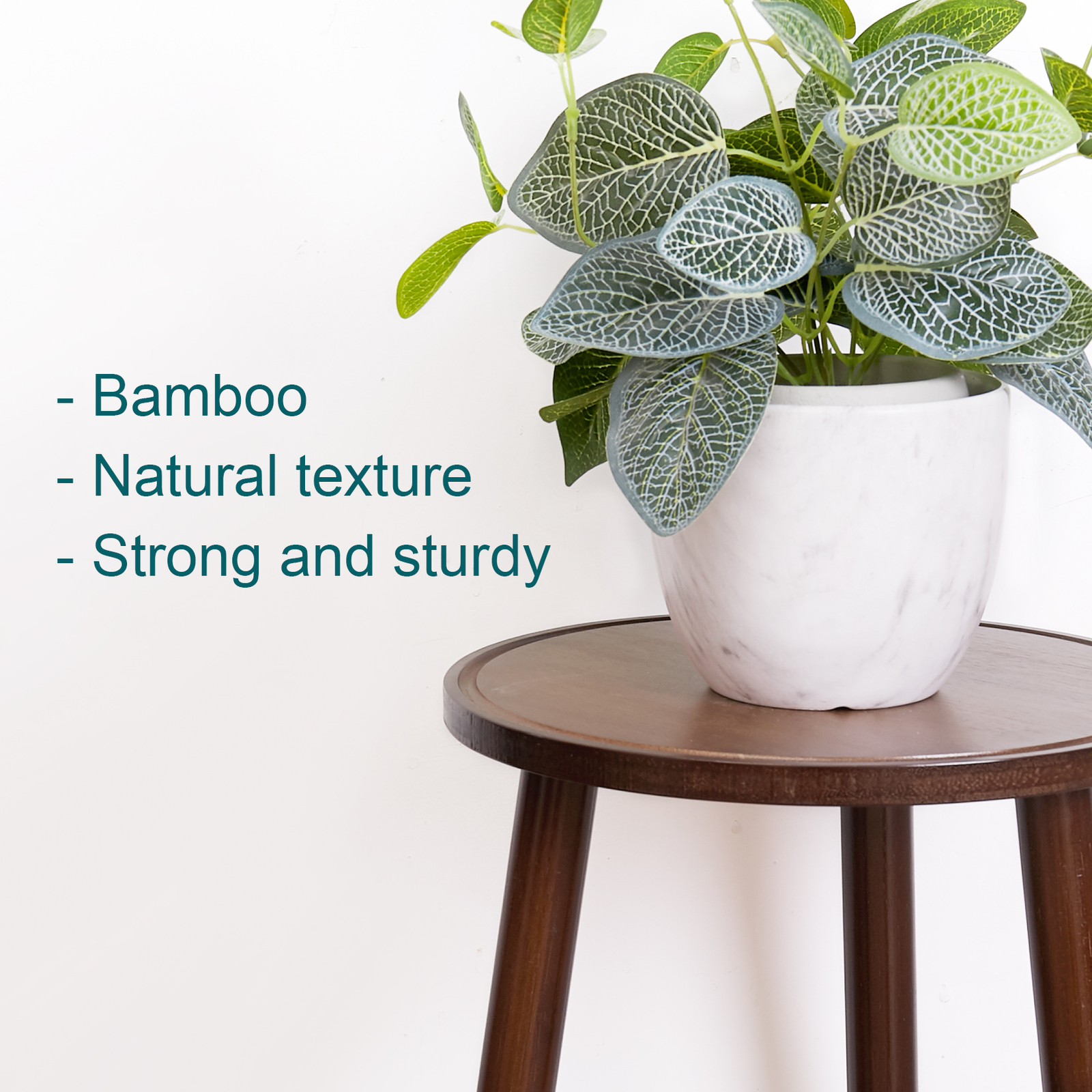 2x Rustic Side Table Round Wood Plant Stand 42cm Tall 3-Leg Stool Furniture Home