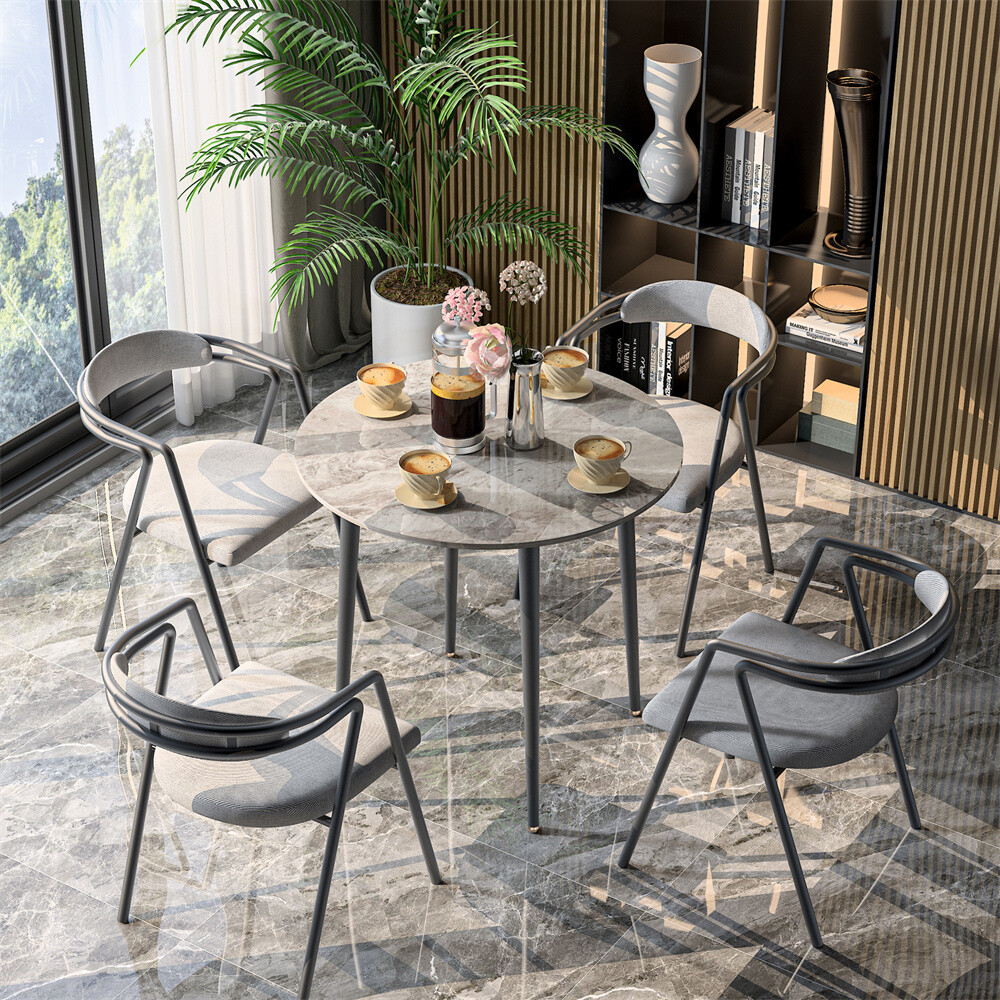 Heavy Duty Dining Table Modern Round 31.5″ Leisure Table for Dining Room Cafe US