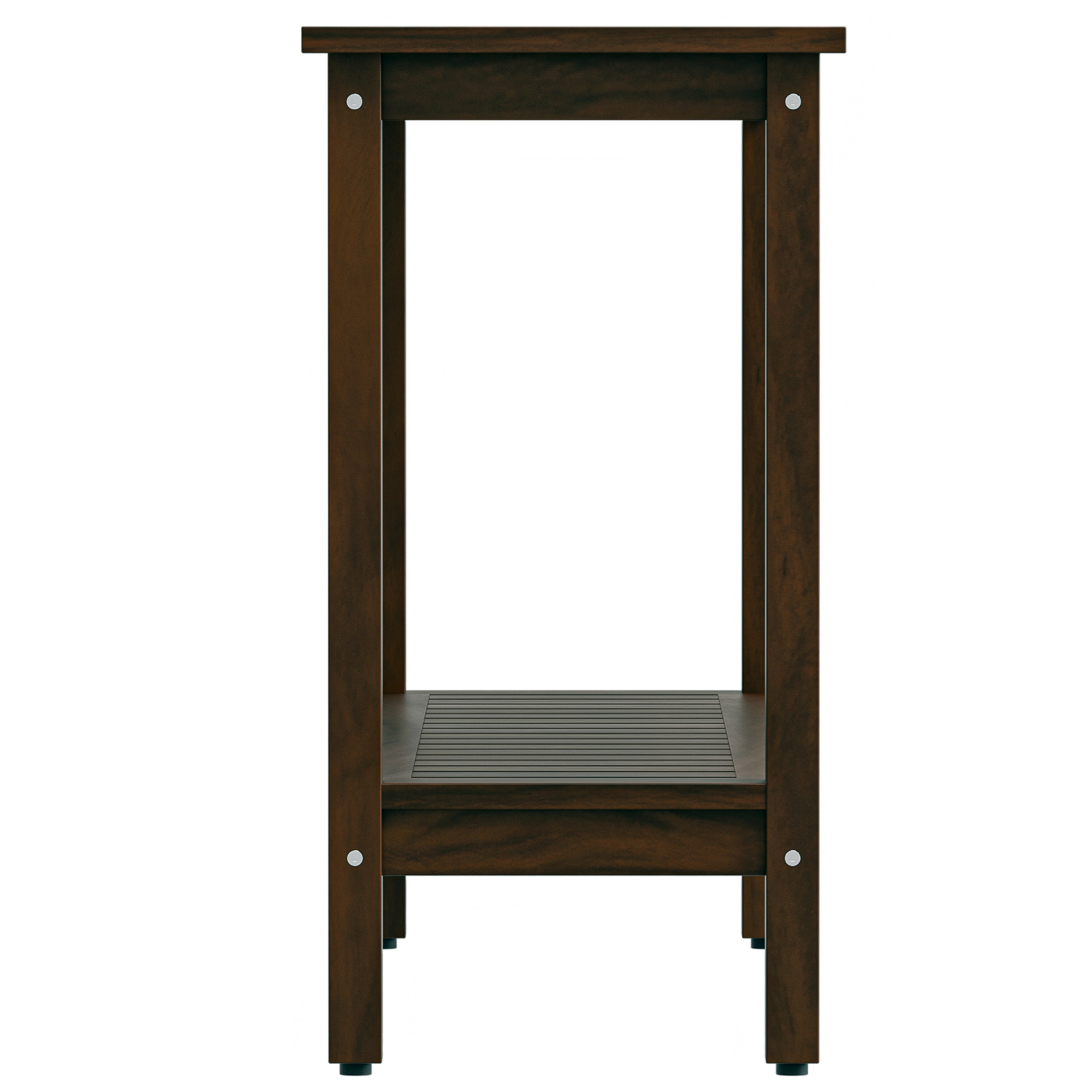 Outdoor Wooden Console Table with 2 Tier Shelf Patio Side Accent Table Coffee