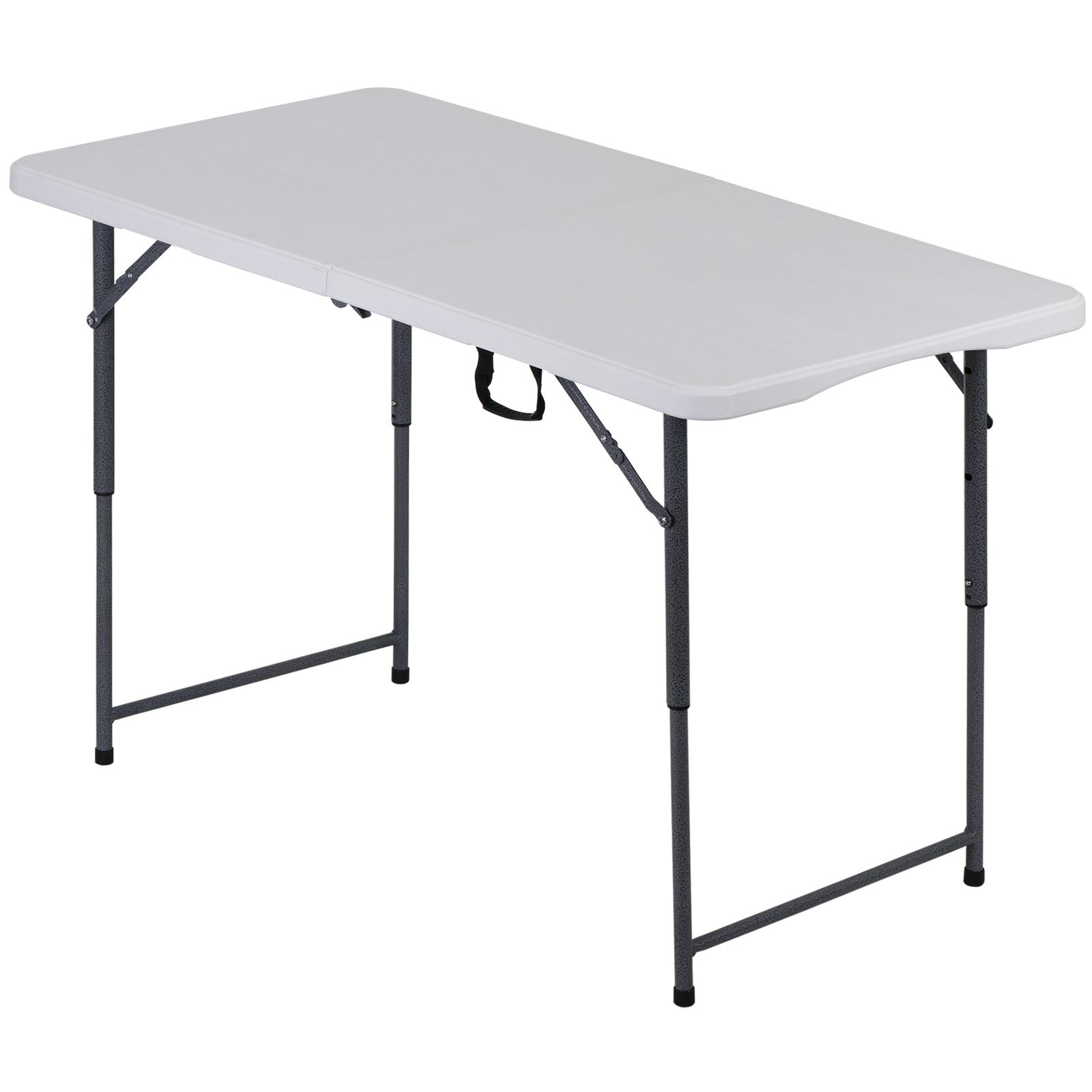 Plastic Folding Table 4 Ft Adjustable Height Camping Table for Party Study White