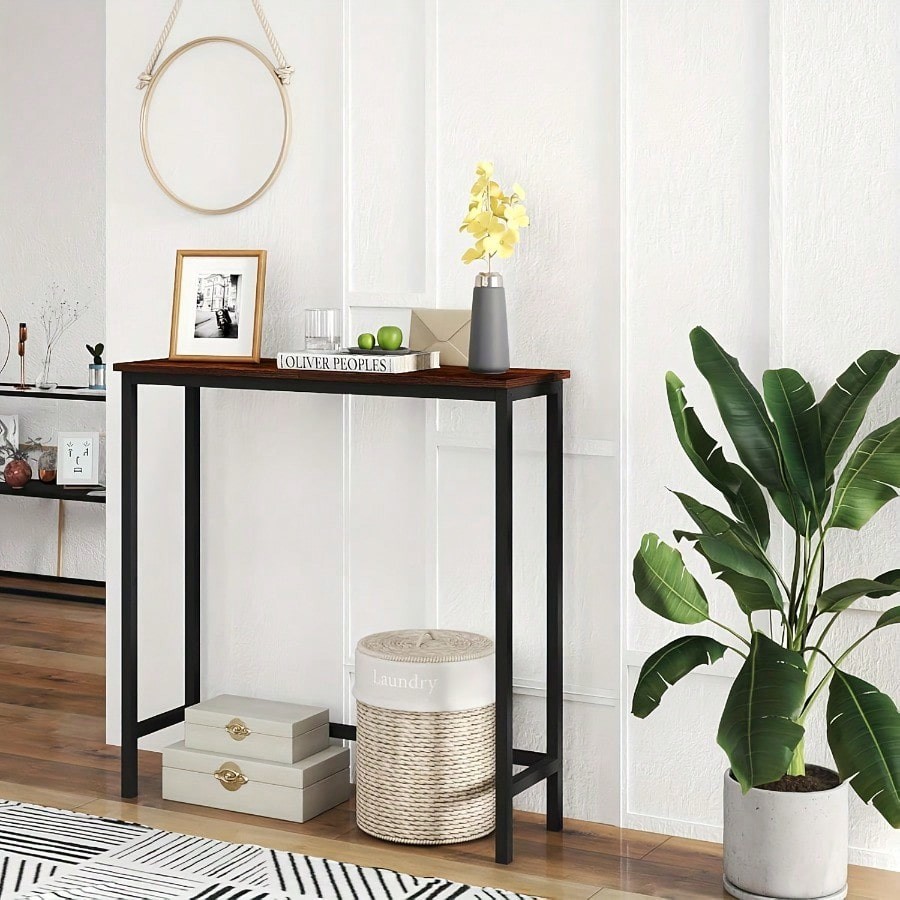 Narrow Entryway Console Table Thin Wooden Sofa Hallway Bedroom Living Room Small