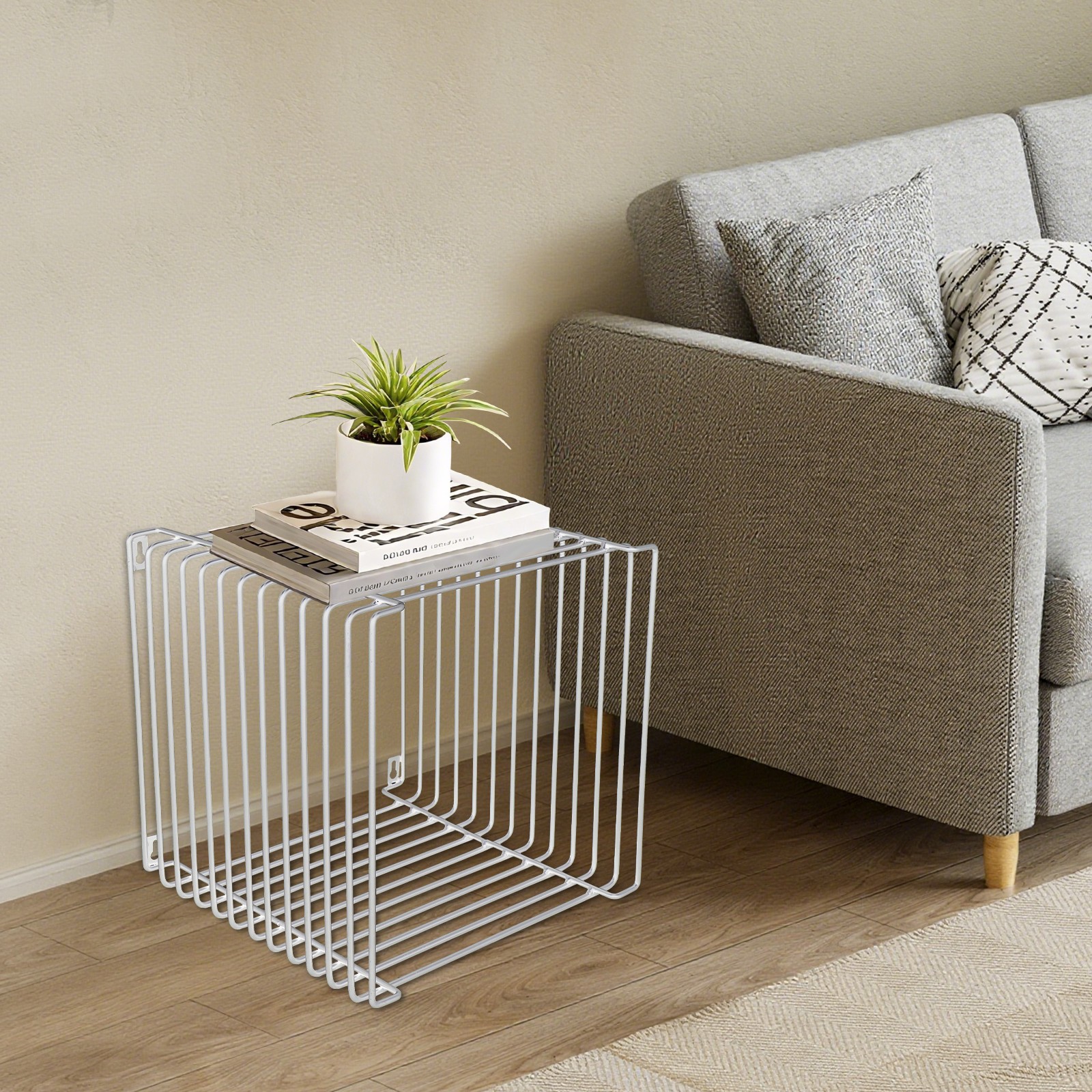Side Table Square Geometry Side Table Linear Metal End Table 30*30*30cm