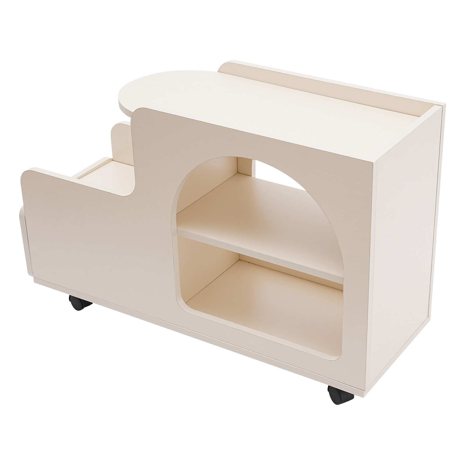 Mobile Trolley 3-Tier Sofa Side Table with Wheels Rolling Cart Storage Organizer