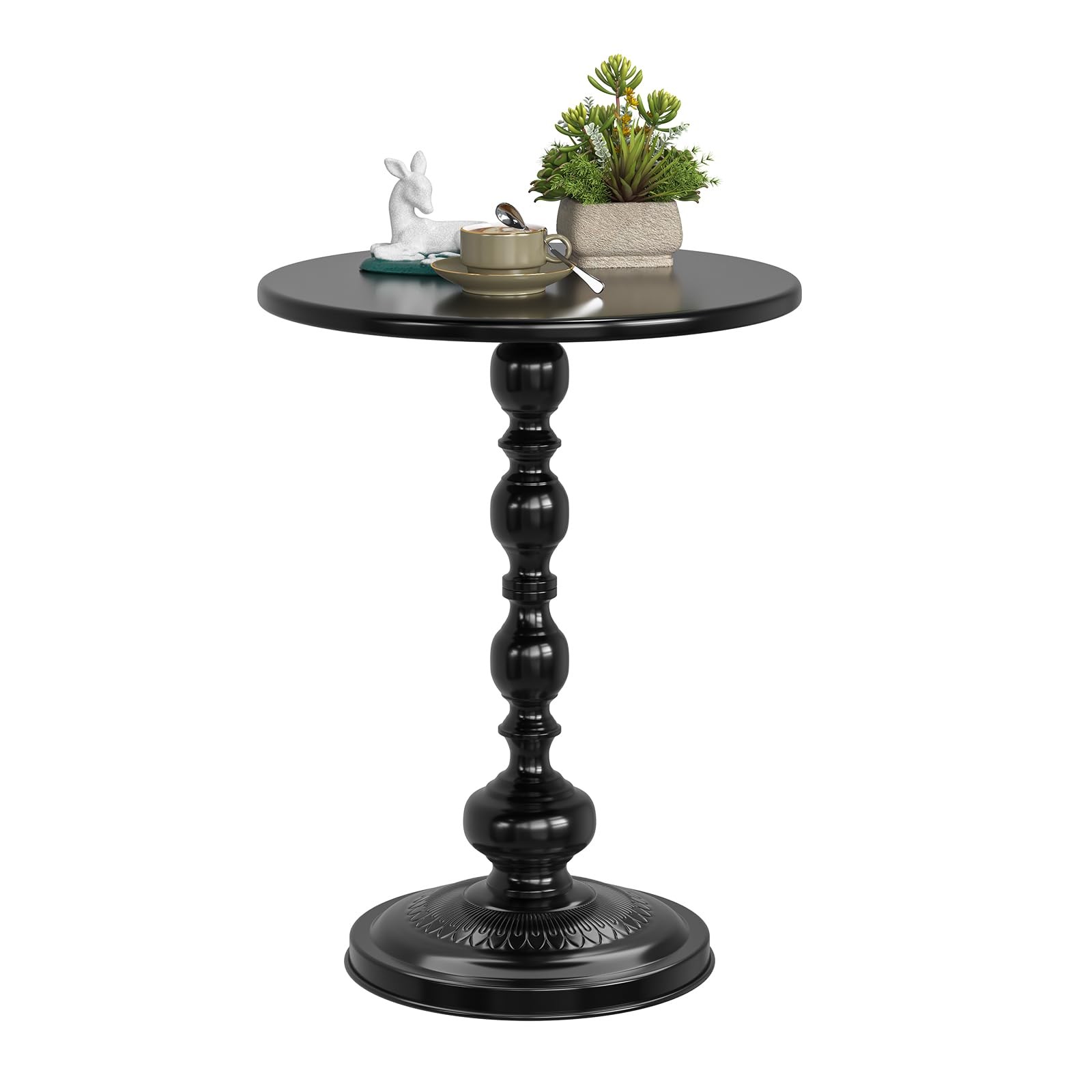 Small Side Table, Round Drink Table End Table, Sofa Table TV Tray Table, Pede…