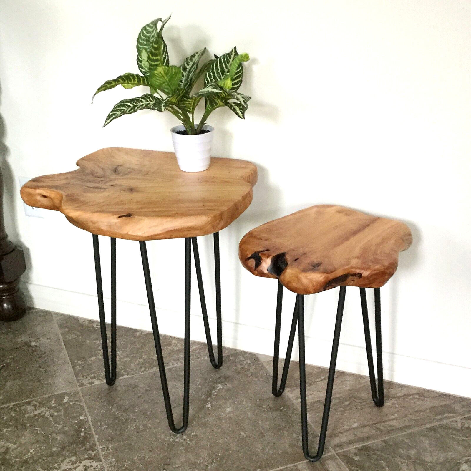 GREENAGE Cedar Roots Stool Natural Edge Coffee Table Side Table Nightstand 21″ H