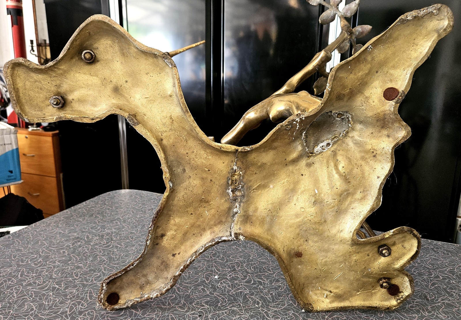 Hollywood Regency Willy Daro Cranes + Bonsai Tree Brass Coffee Table Base 1970s