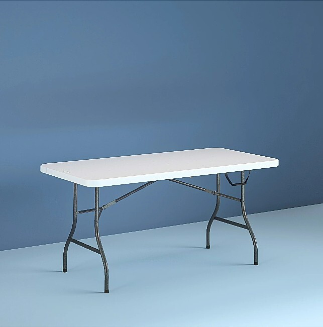 Cosco Centerfold Folding Table – White (14678WSL)