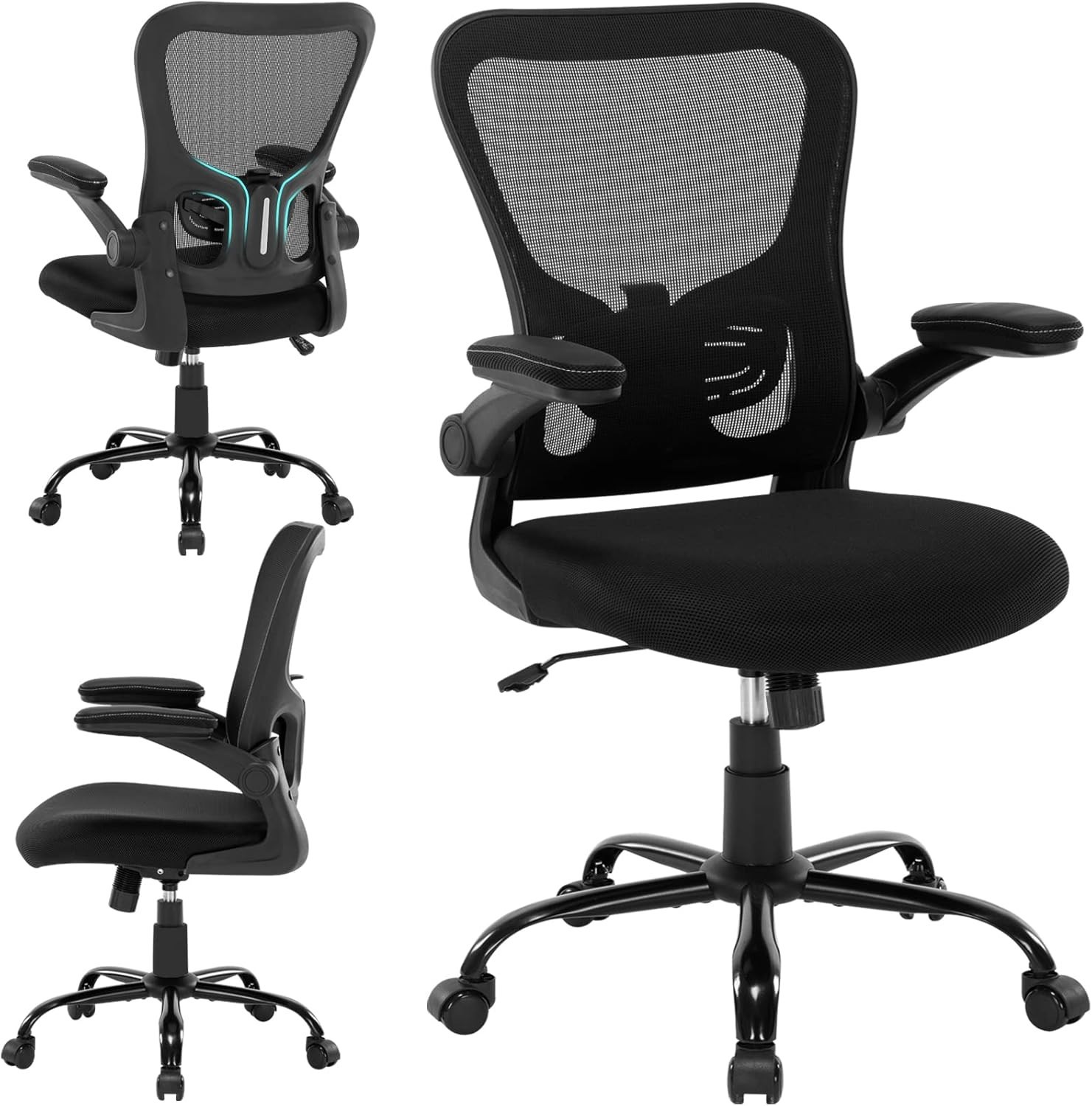Ergonomic Office Desk Chair Mesh Computer Chair w/Lumbar Support & Armrests