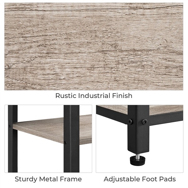 Industrial End Table Narrow Tall Telephone Table Side Table Living Room Gray
