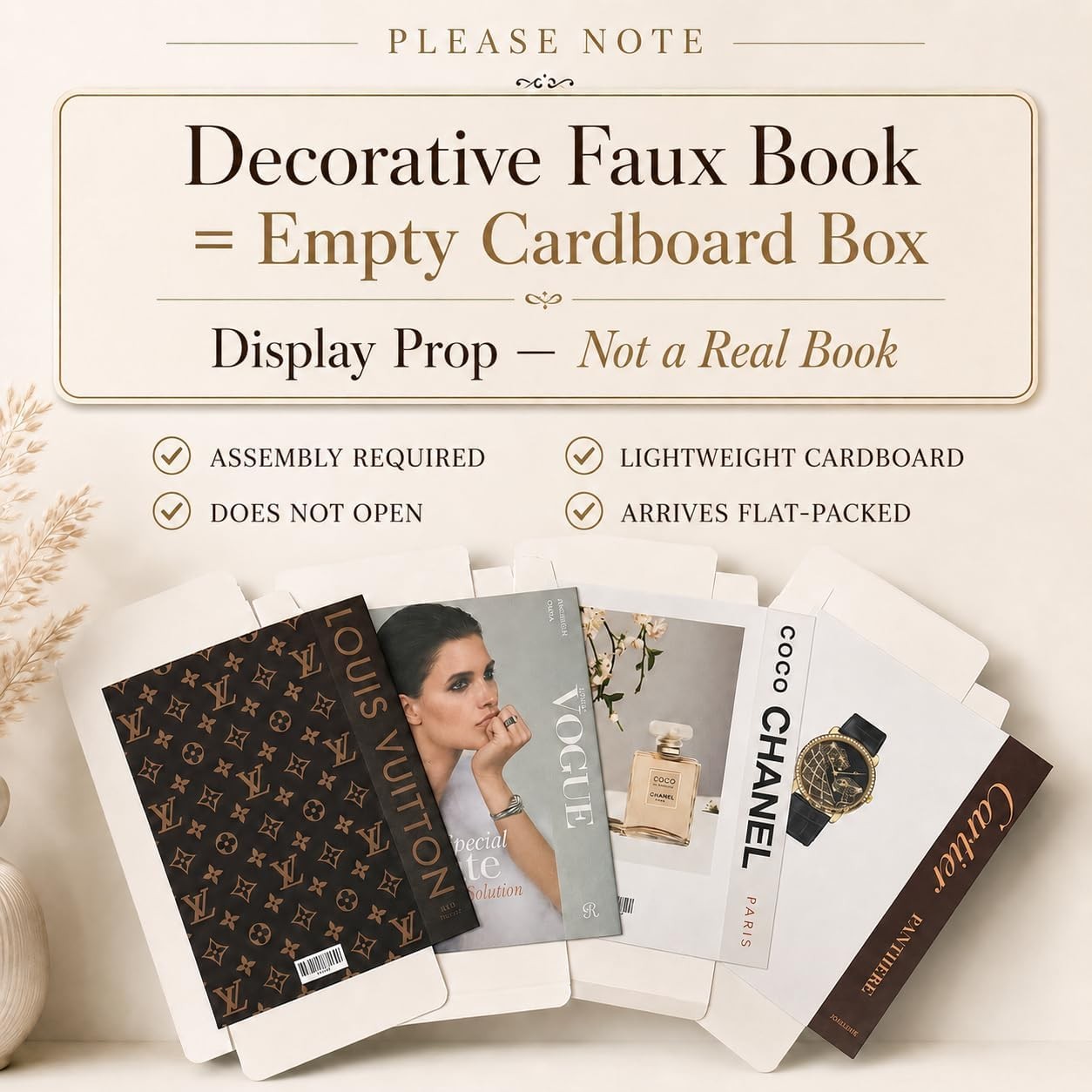 Luxe Large | 4 PCS Decorative Books for Home Decor | Coffee Table Book Decor | F