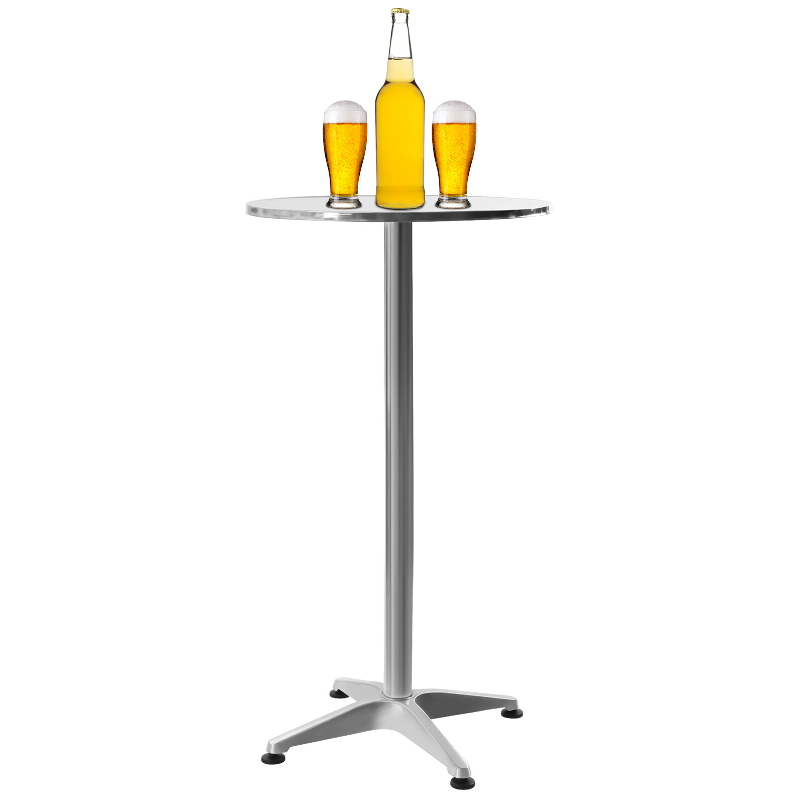 Bar Height Dining Table Pub Round Tall Folding Indoor/Outdoor Patio Metal Party