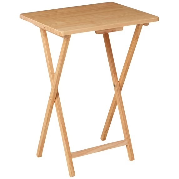 Mainstays-Folding TV Tray Table-Natural 19 x 15 x 26 Inch-Free And Fast Shipping
