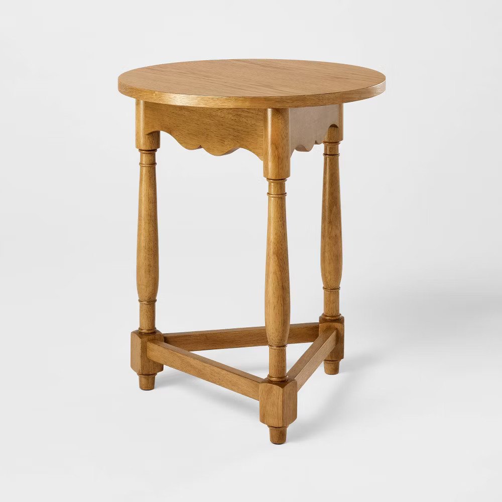 Scalloped Accent Table Light Oak – Threshold designed with Studio McGee
