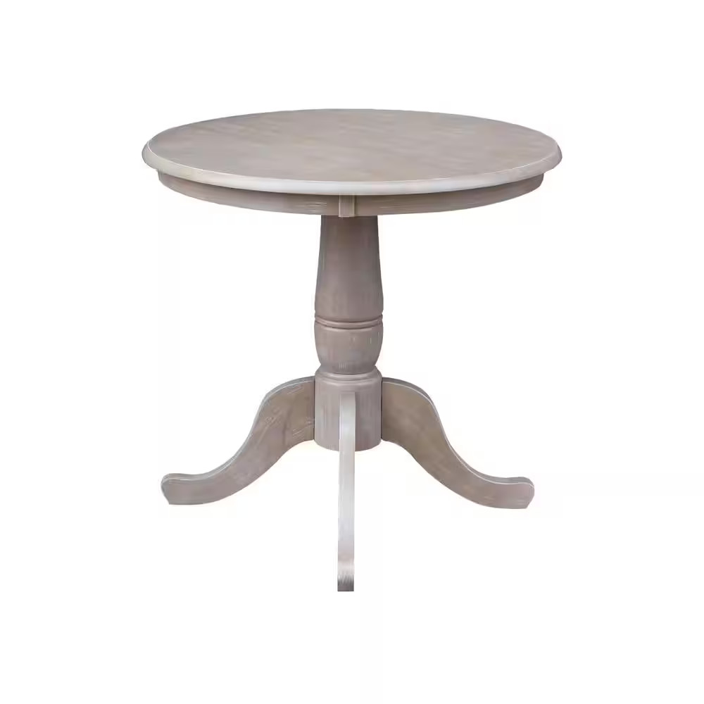 30 In. Weathered Taupe Gray Solid Wood Dining Table