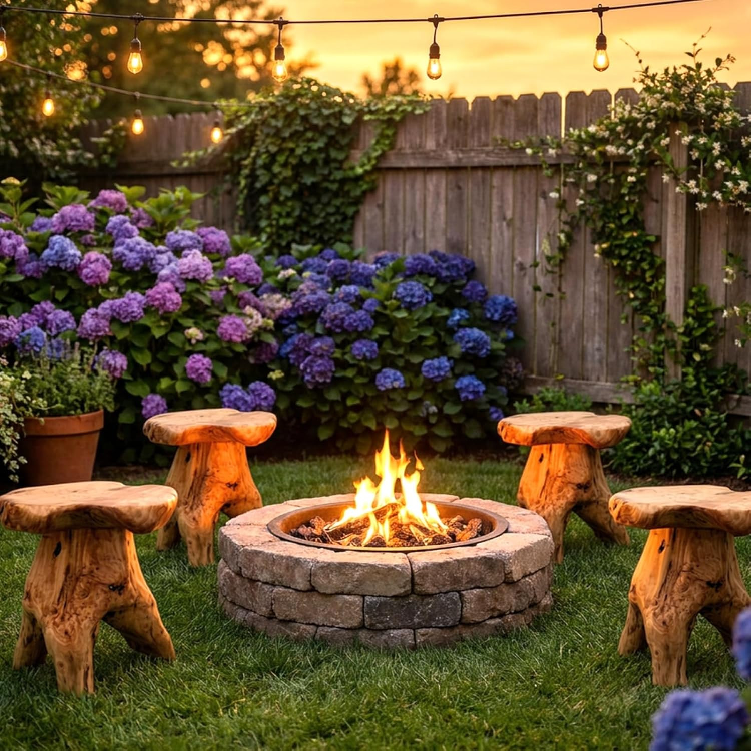 Natural Cedar Stump Stool, Live Edge Mushroom Side Table, 14″ H | Handcrafted fr