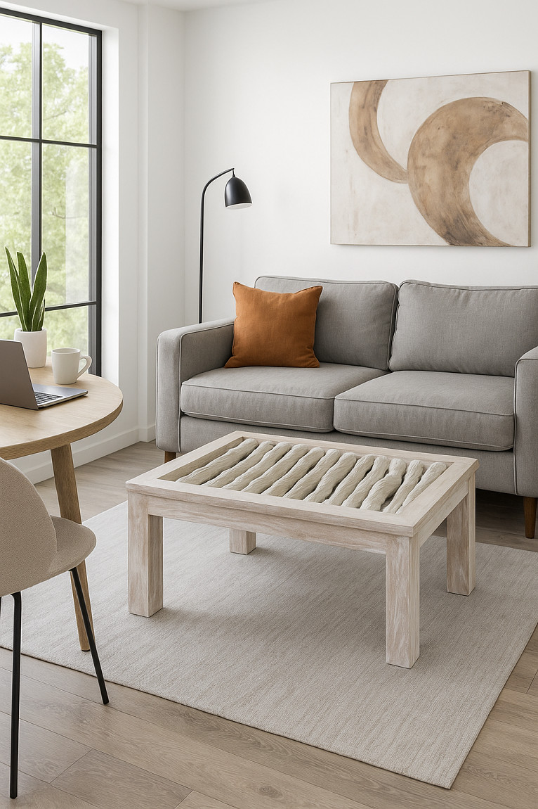 Teak And Natural Vine Coffee Table | Handmade In Indonesia