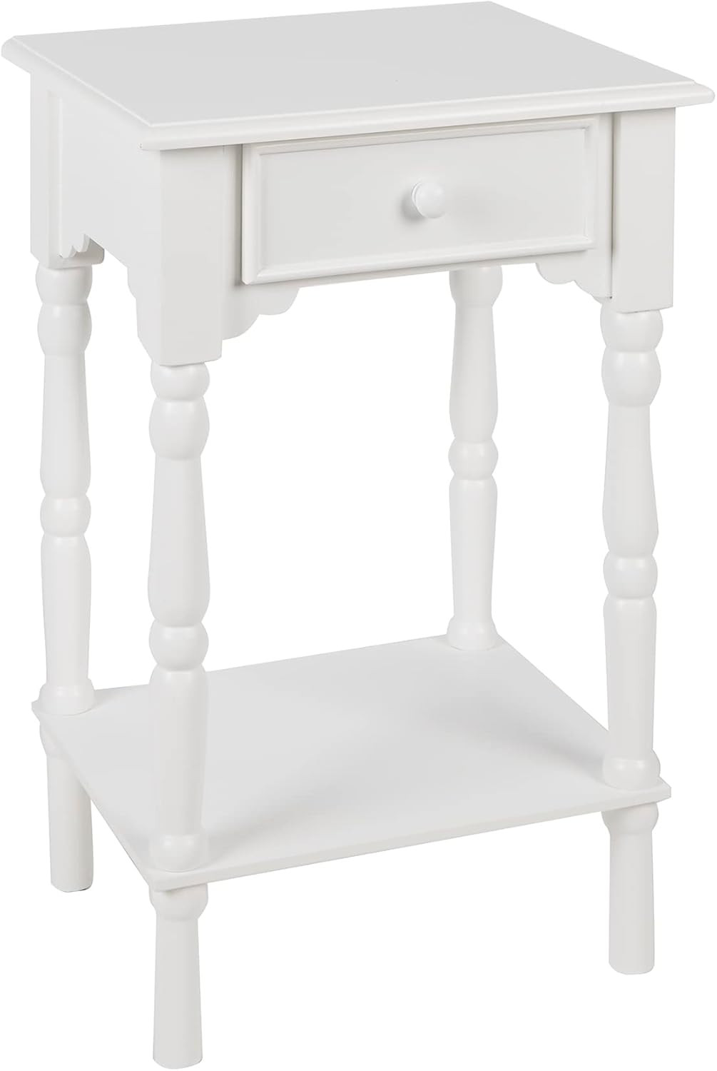 Satin White Jane 1-Drawer Accent Table by