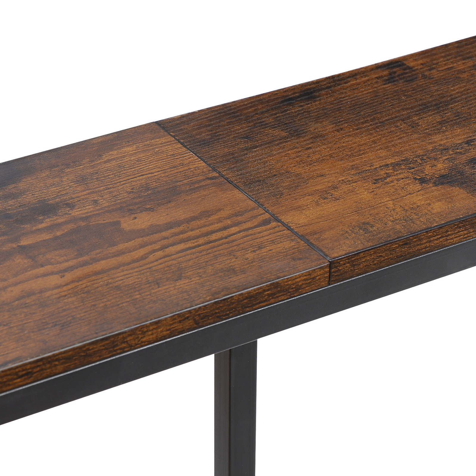Narrow Console Sofa Table 71″ Long Couch Table with Power Outlet and Metal Frame