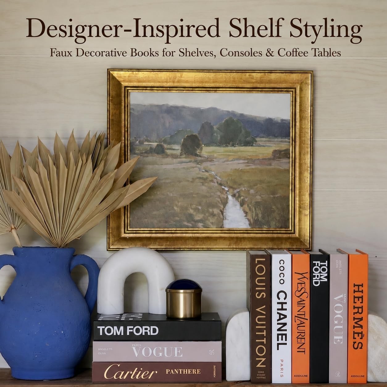 Luxe Large | 4 PCS Decorative Books for Home Decor | Coffee Table Book Decor | F