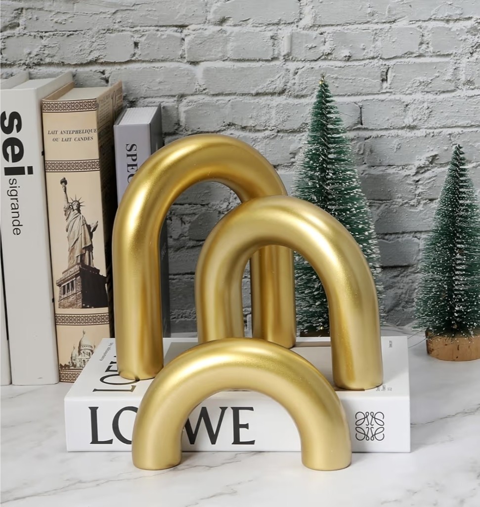 3 Pieces Wood Arch Decor, Wooden Coffee Table Accents,Boho Decor for Living Room