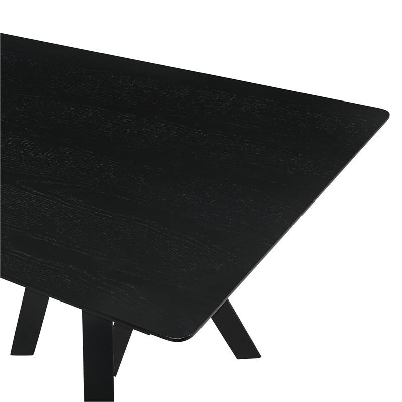 Armen Living Cortina 79″ Seats up to 6 Veneer Wood Dining Table in Black