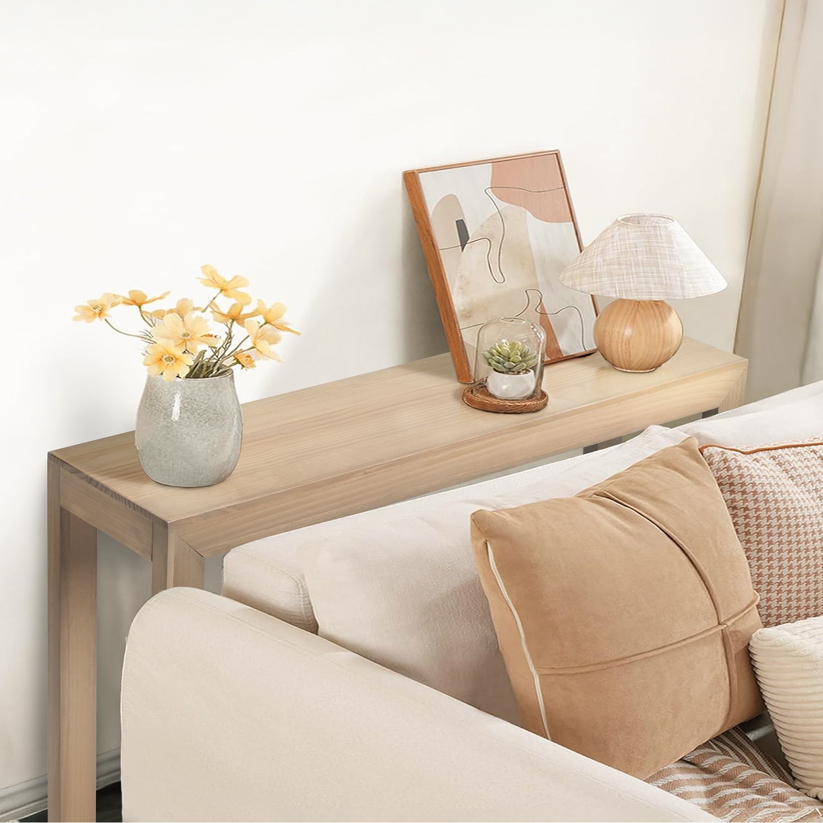 46 Inch Pinewood Entryway Table Console Table Entrance Table Narrow Sofa Table