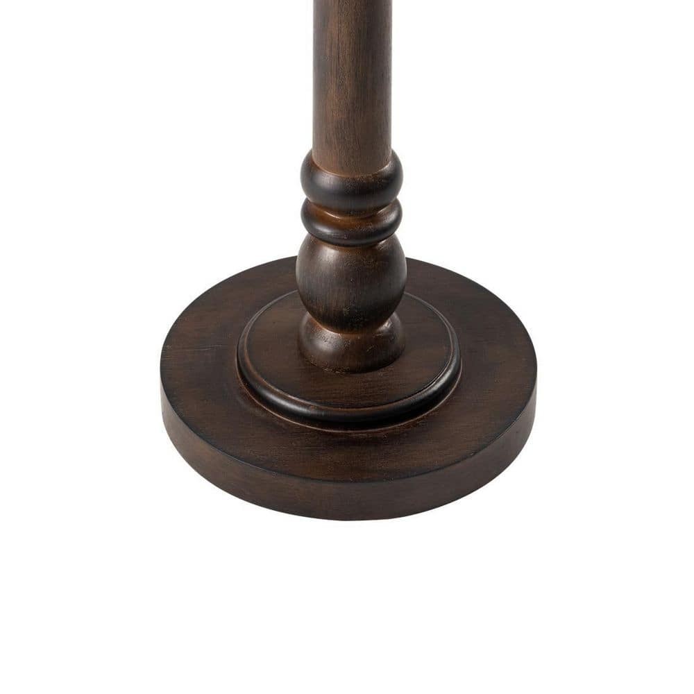 15 in. D x 15 in. W x 23.4 in. H Espresso Pedestal Small Drinking Wood End Table