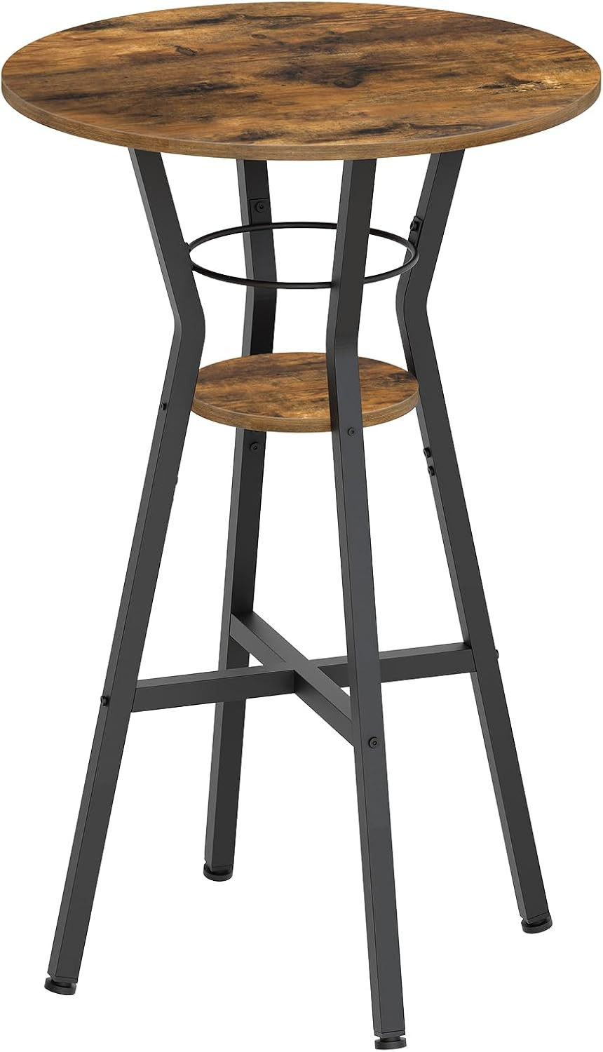 Bar Table, 2-Tier round High Top Table, Pub Table, Home Bar Counter Height Table