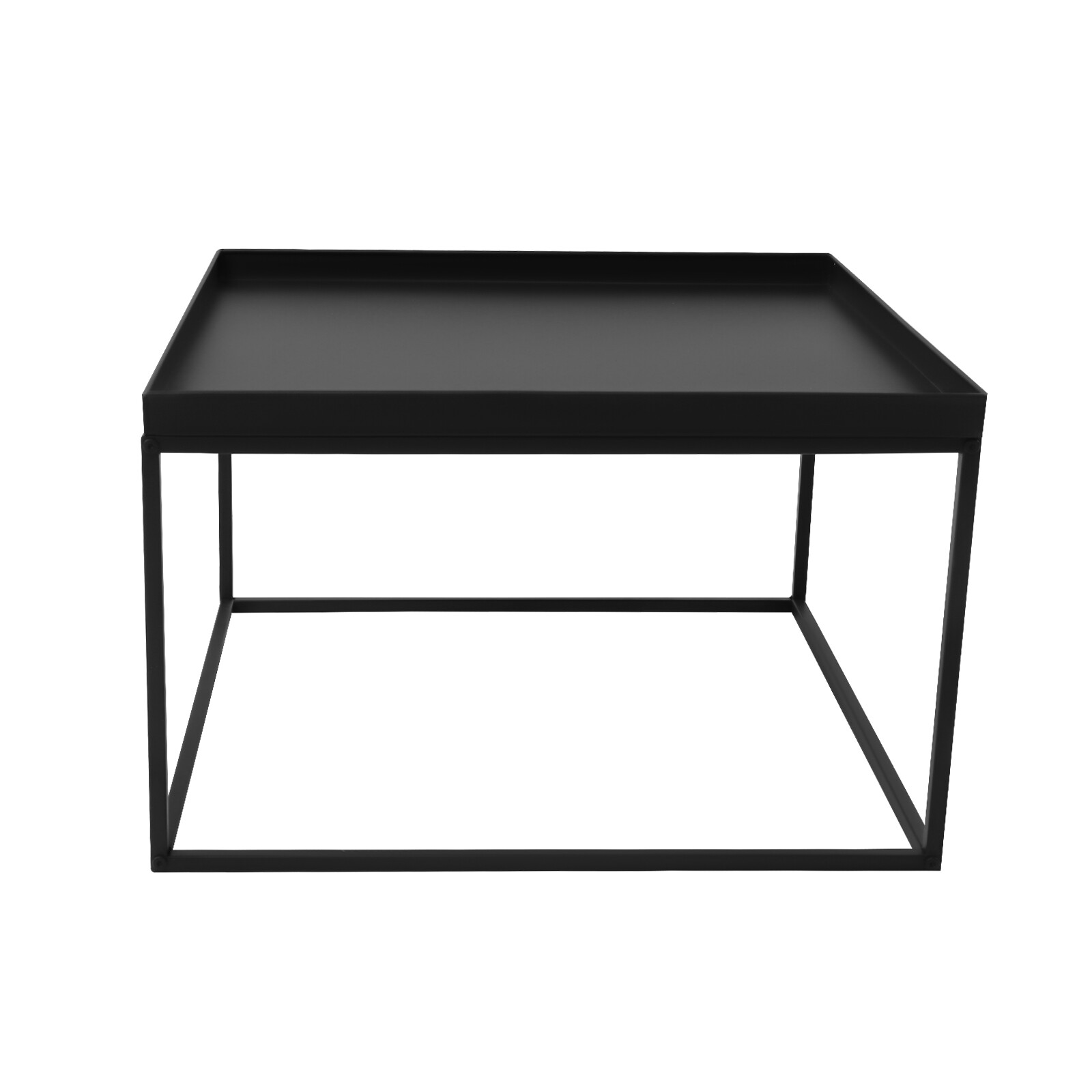 59cm Metal Square Coffee Table End Table/Side Table For Office/Home Matt Black