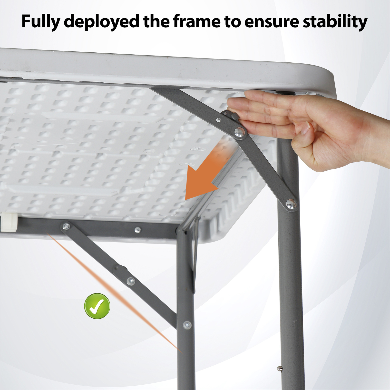 34″ Square Folding Card Table Fold-in-Half Utility Plastic Table w/Carry Handle