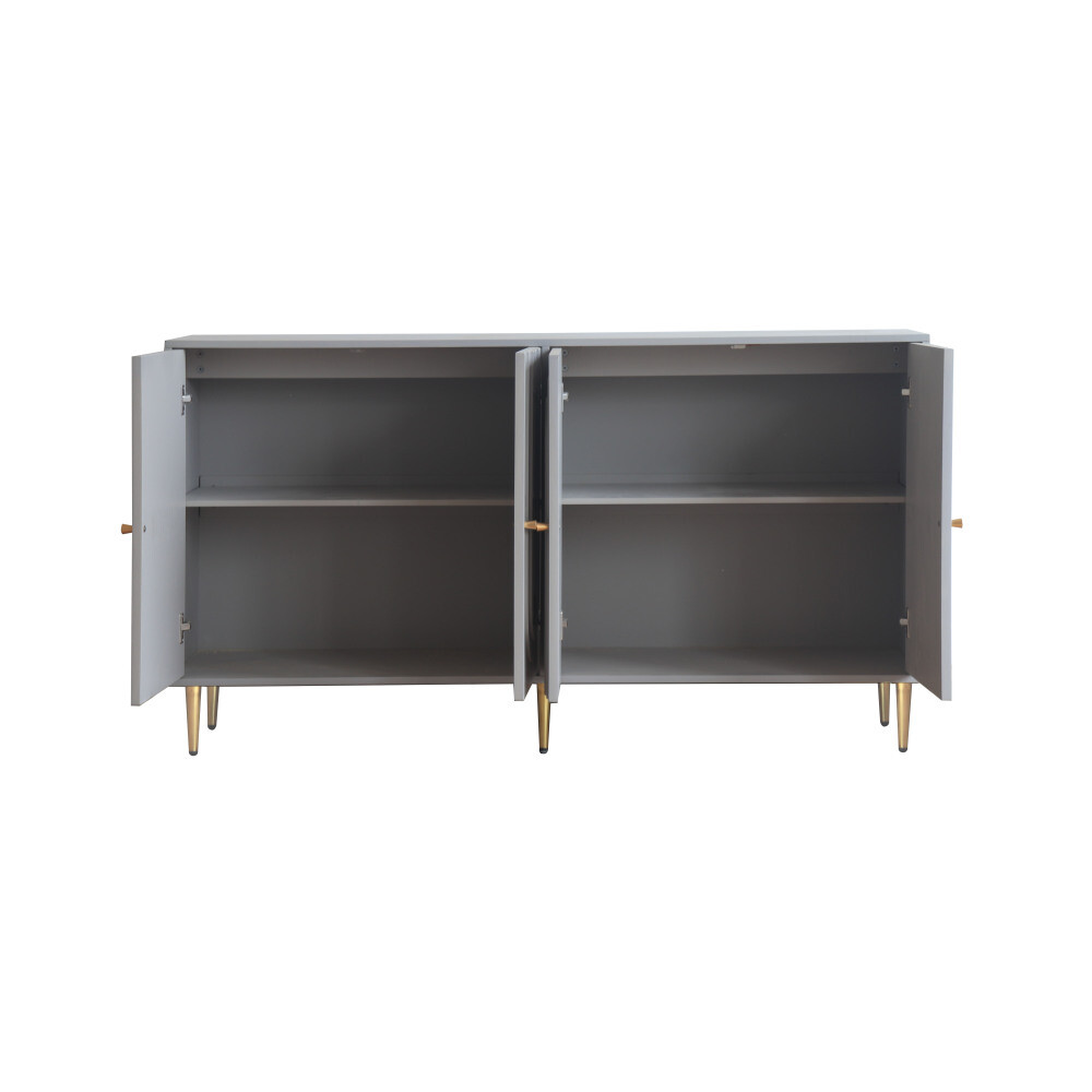 Modern Lacquered Wooden 4-Door Cabinet Sideboard for Living Room & Dining Room