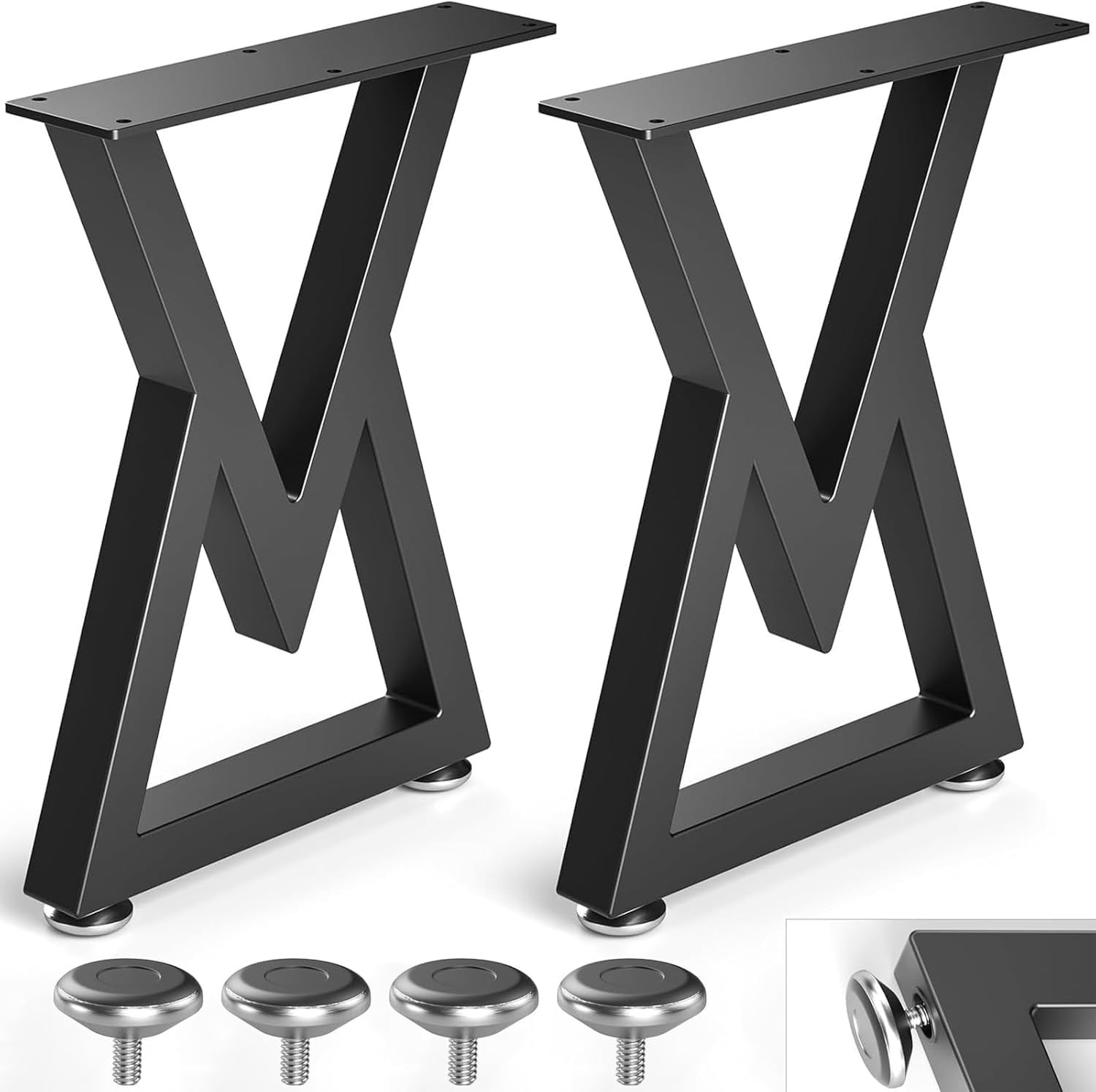 28-Inch Black Metal Furniture Legs for DIY Coffee Tables & Desks – Easy Install