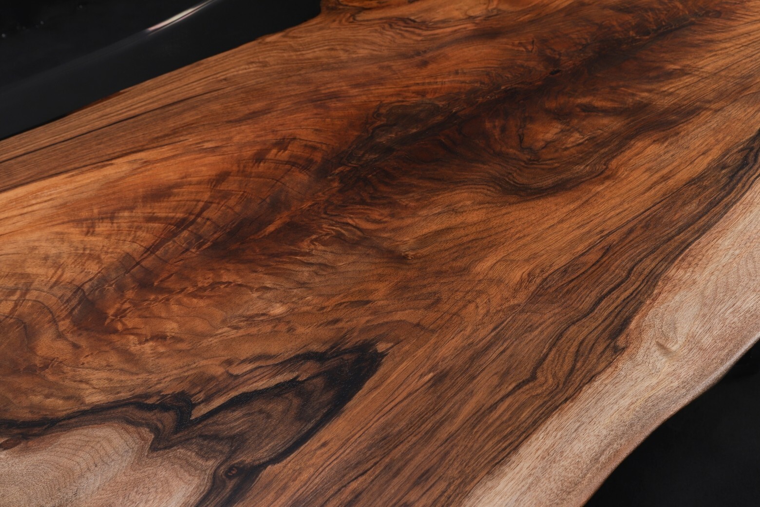Live Edge Dining Table Top, Clear Epoxy Resin River Tabletop Walnut Wood 90.5×40