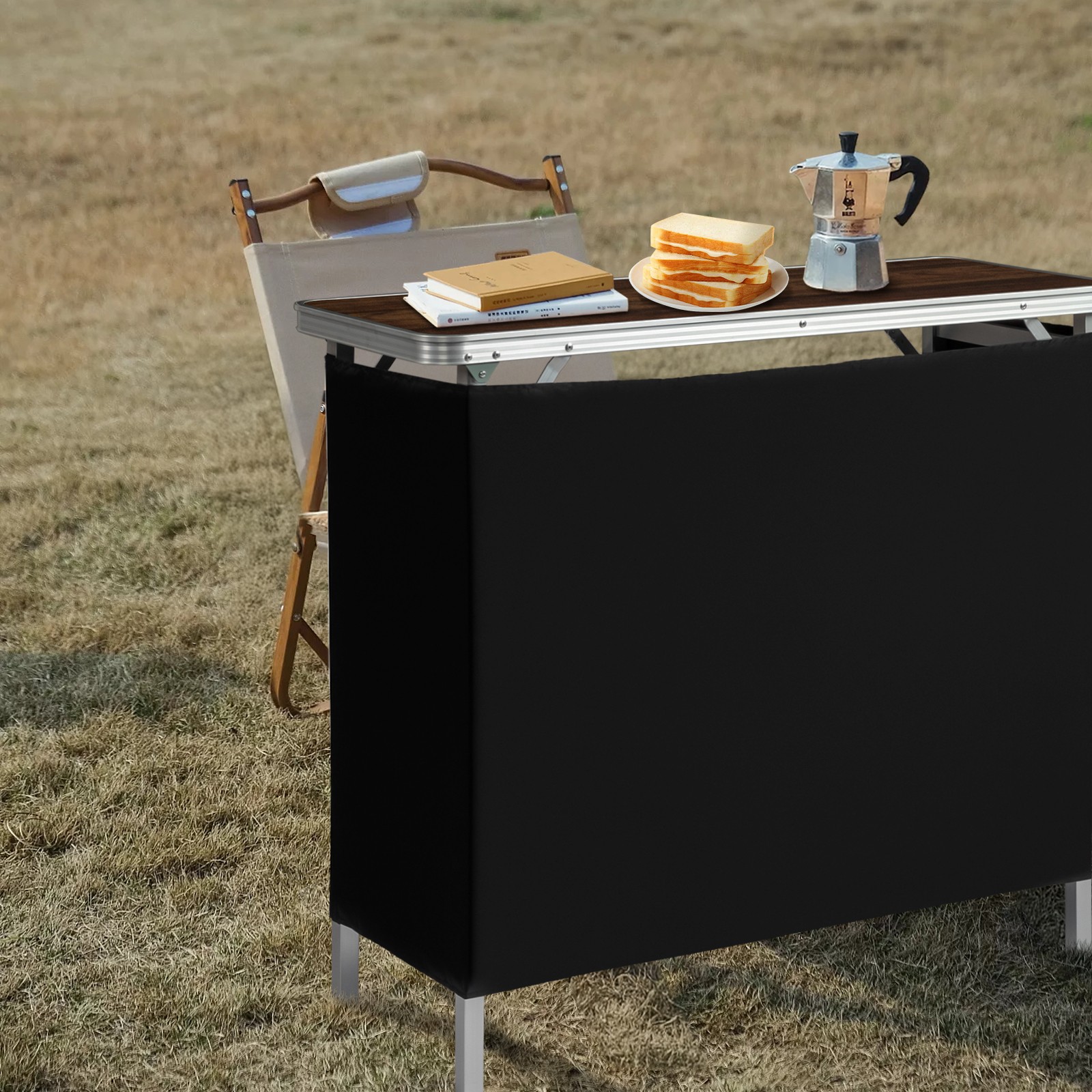 Portable Folding Bar Table With Shelf, Tradeshow Podium Table