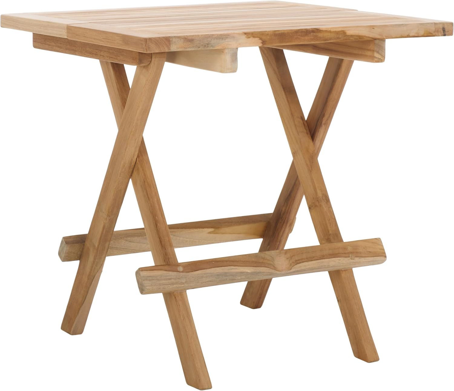 SAFAVIEH Outdoor Collection Saba Natural Solid Wood Teak Folding Square Table