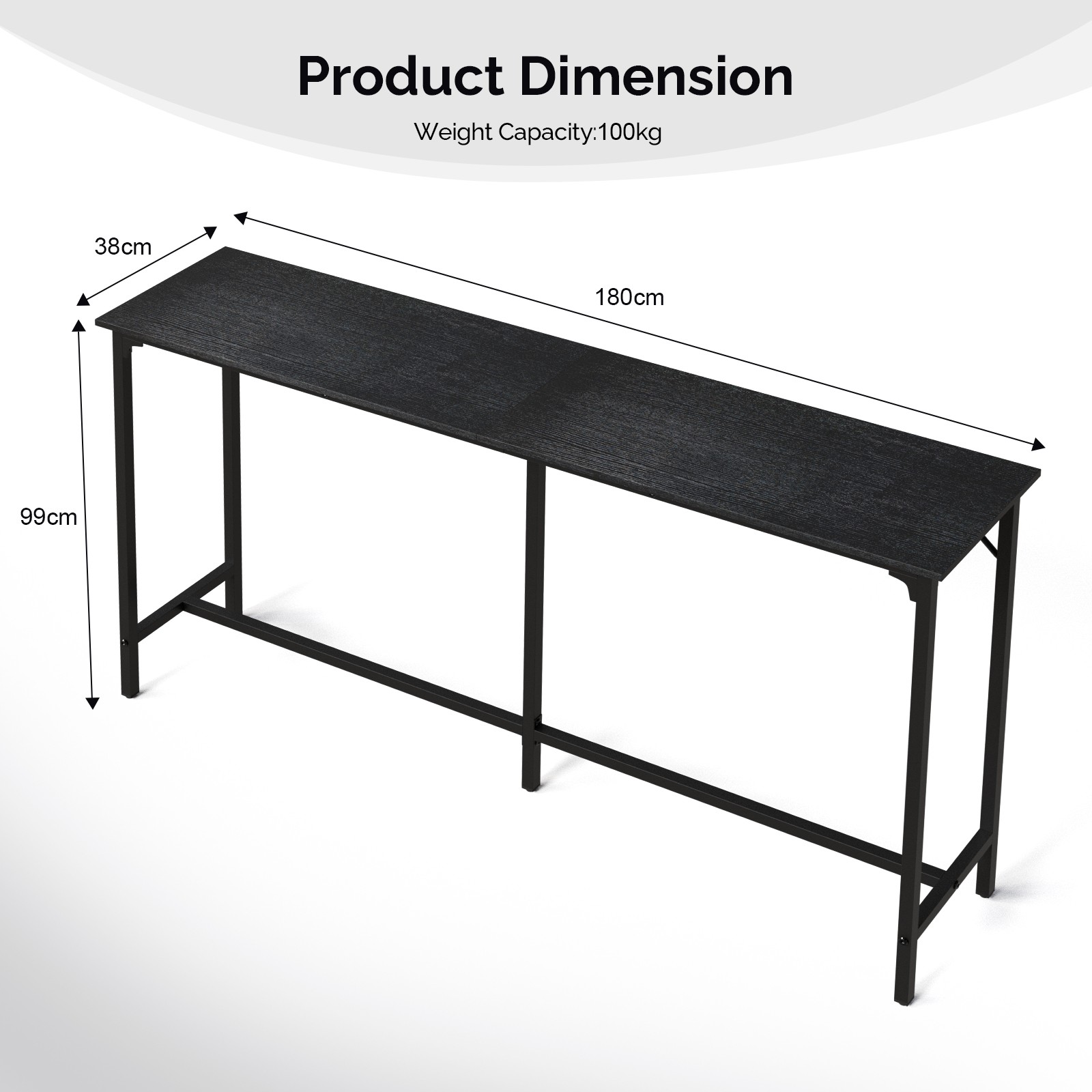 Durable MDF Top & Metal Frame, Ideal for Kitchen/Bar